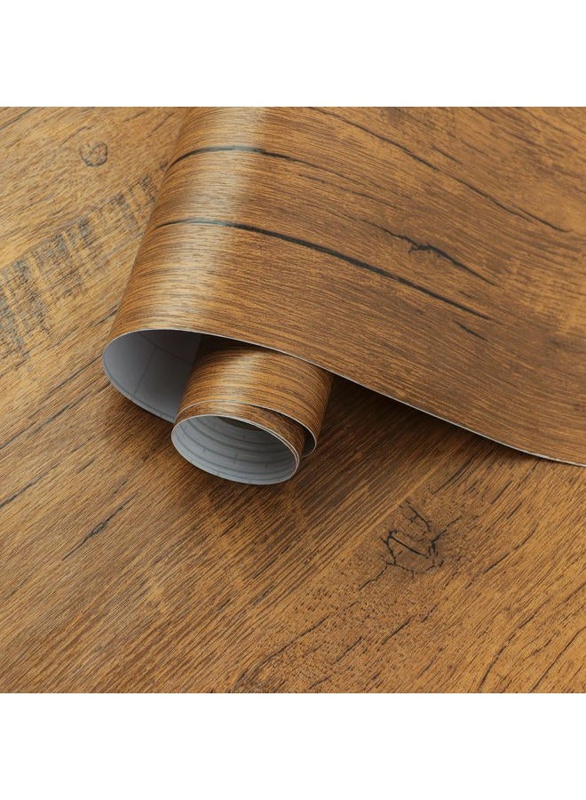 EeeComing Contact Paper Wood Wallpaper Distressed Wood Grain Contact Paper Rustic Wood Peel and Stick Wallpaper Waterproof Self Adhesive Wallpaper Removable Wood Wallpaper Roll Brown 78.7Inx17.7In - Image 2