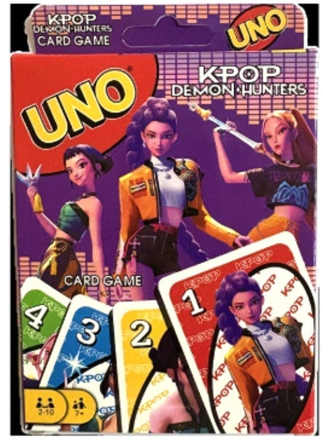 K-pop Demon Hunters UNO - لعبة بطاقات كلاسيكية ، تبادل اليدين واللعب المثير ، لعبة بطاقات مزدوجة مناسبة للأطفال والكبار ، 7 + 2-10 لاعبين (Kpop) - Image 1