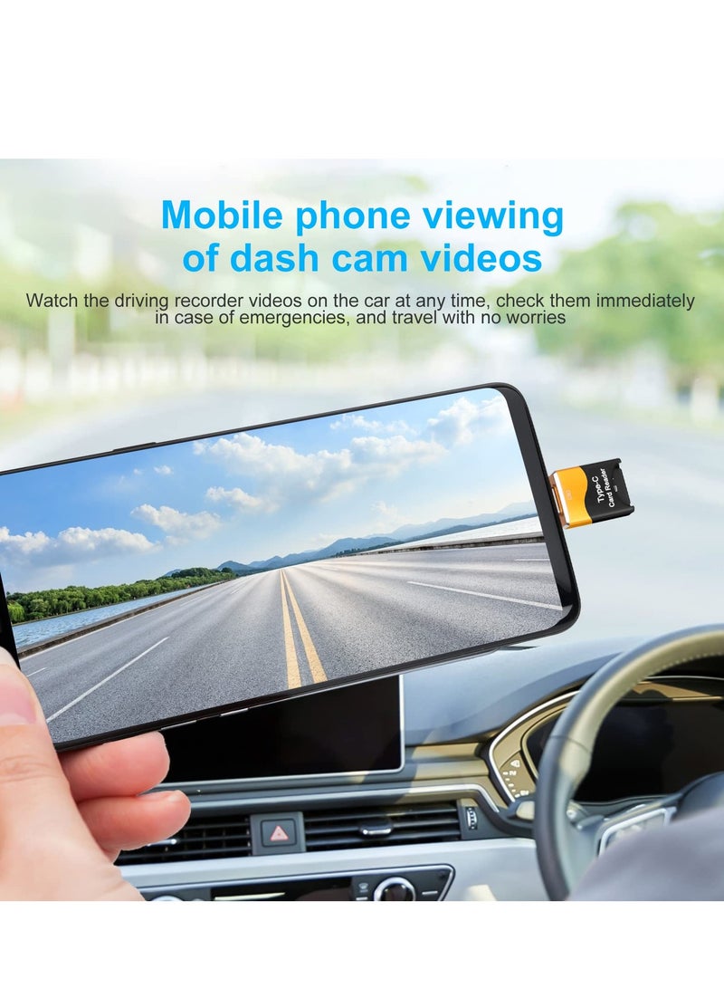 TF Card Reader, 2PC Micro SD Card Reader, High-Speed External Memory，Type C TF Memory Card Reader Adapter Compatible with Laptops, MacBook, Galaxy