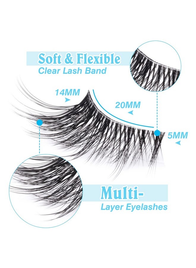 Half Lashes Lashes Natural Look Wispy 34 False Eyelashes Fluffy Clear Band False Cat Eye Lashes That Look Like Extensions Soft Handmade Reusable Lashes Pack