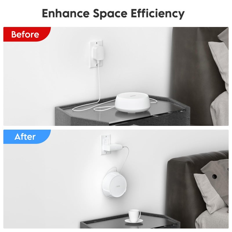 SURVADV Wall Mount Holder for TP-Link Deco BE23/BE25/BE3600/BE5000 WiFi 7 Mesh Wi-Fi System â€“ Space-Saving Bracket with Hidden Cable Management, Secure & Stylish Design for Home and Office(White, 3-Pack) - Image 4
