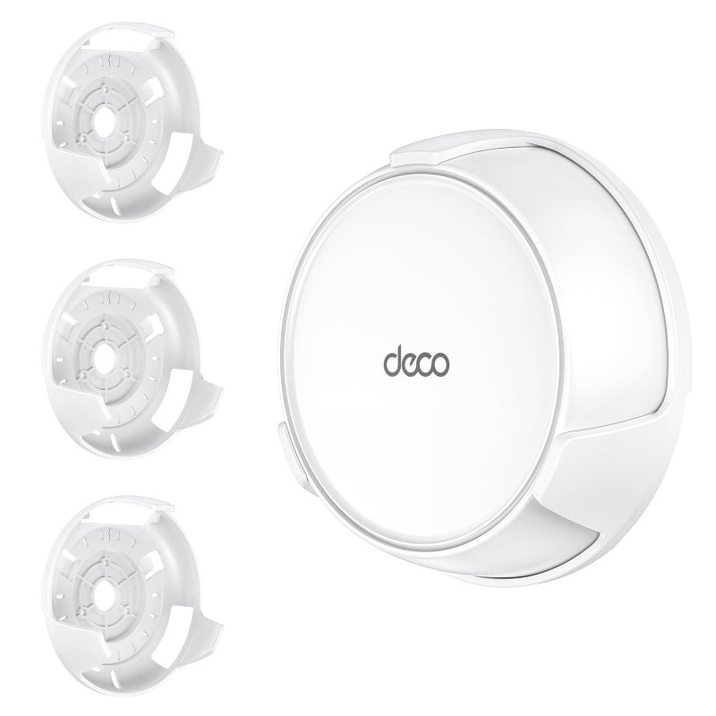 SURVADV Wall Mount Holder for TP-Link Deco BE23/BE25/BE3600/BE5000 WiFi 7 Mesh Wi-Fi System â€“ Space-Saving Bracket with Hidden Cable Management, Secure & Stylish Design for Home and Office(White, 3-Pack) - Image 1