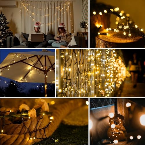 LITVERSE® Solar Powered 120 LED Waterproof String Lights – Warm White PVC Fairy Lights for Garden, Patio, Balcony, Yard, Landscape, Christmas, Wedding & Outdoor,Indoor Decoration - Image 2