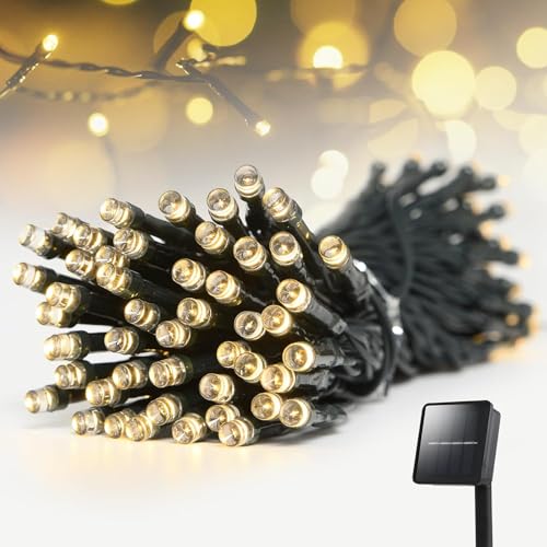 LITVERSE® Solar Powered 120 LED Waterproof String Lights – Warm White PVC Fairy Lights for Garden, Patio, Balcony, Yard, Landscape, Christmas, Wedding & Outdoor,Indoor Decoration - Image 1