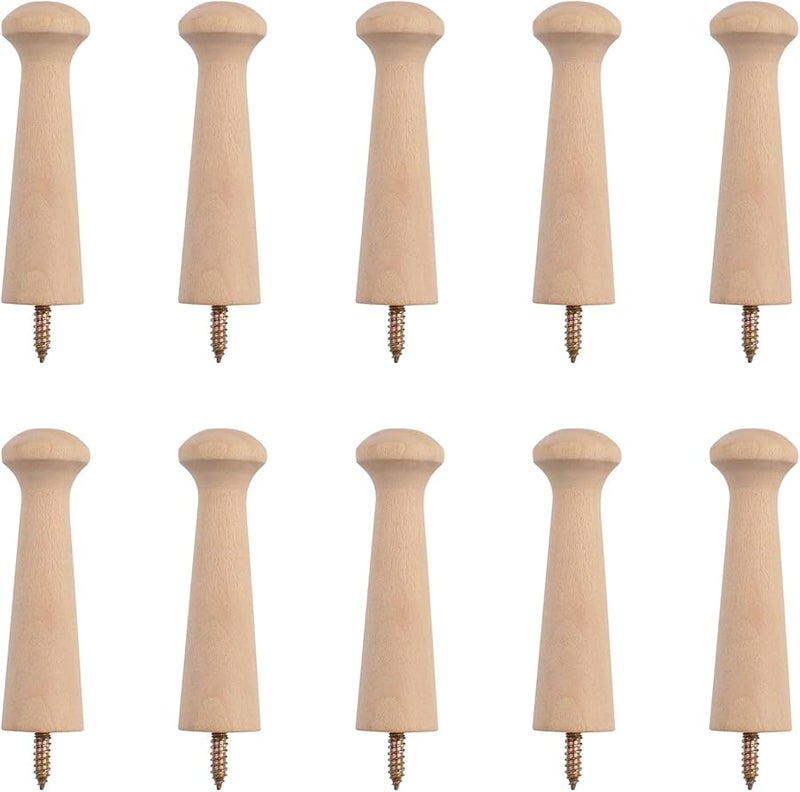 موروبور 10 قطعة 80 مم وتد خشبي هزاز مع مسامير خطافات معطف غير مكتملة للملابس القبعات المناشف اصنعها بنفسك - Image 2