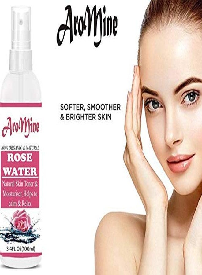 AroMine Rose Water and Glycerin, 100 ml (Pack of 2) - Image 3