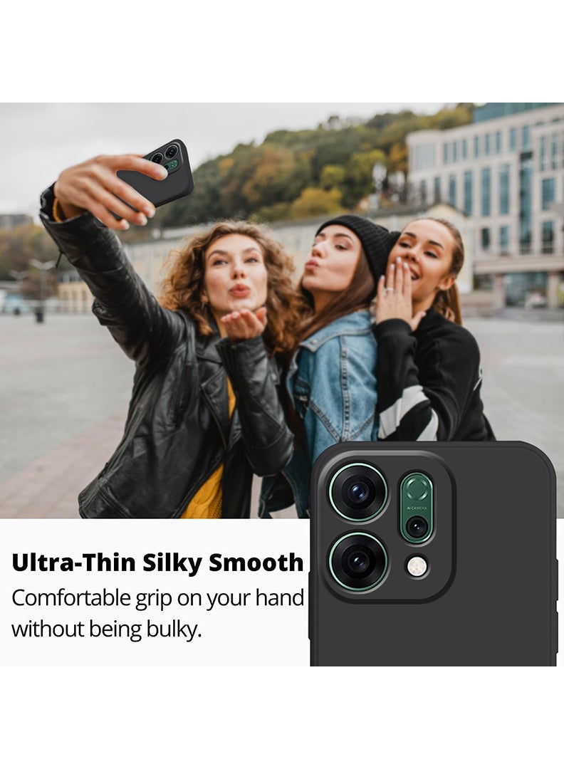 Case Up Compatible with Oppo Reno 14 Pro Case, Soft & Premium Liquid Silicone [Anti-Scratch Microfiber Lining] Shockproof Protective Slim Phone Cover for Oppo Reno 14 Pro 2025, Black - Image 5