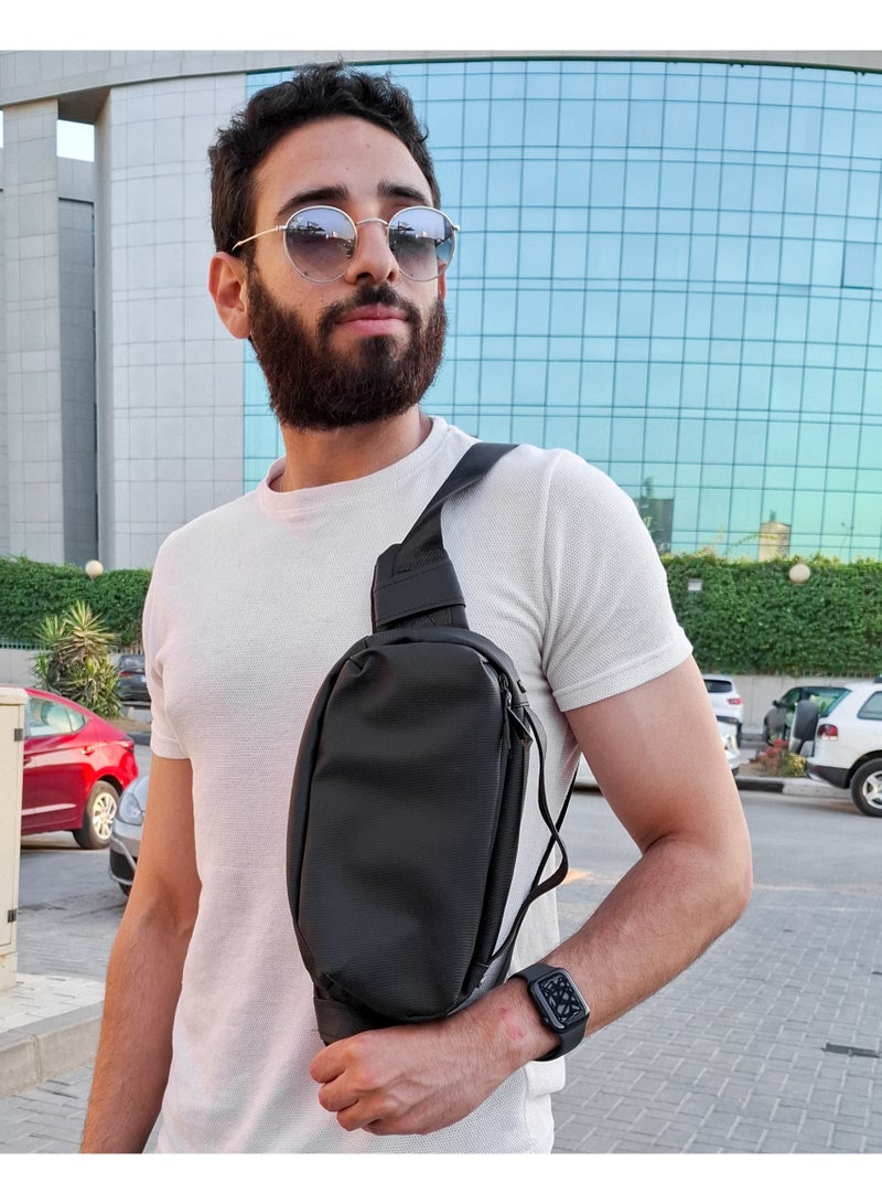 Crossbody Sling Chest Daypack Original High Quality Bag T5-01 BlackCrossbody Sling Chest Daypack Original High Quality Bag T5-01 Black - Image 5