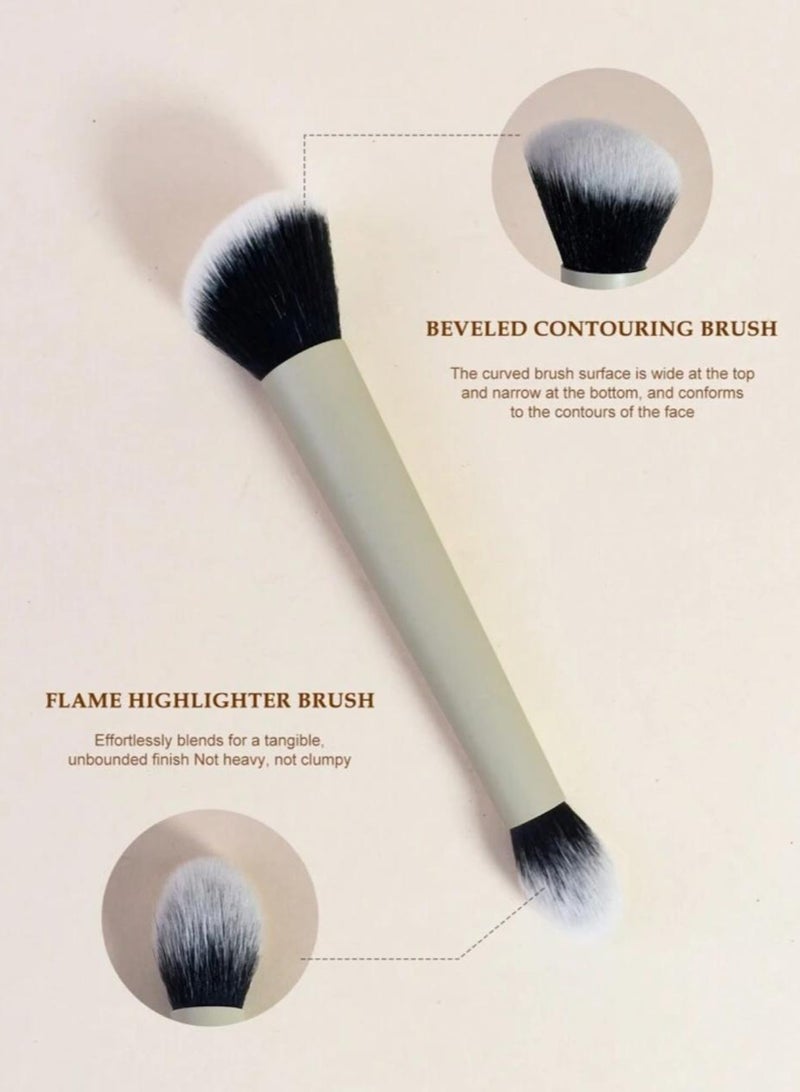 فرشاة مكياج مزدوجة لتطبيق خالي من الخطوط - Image 2