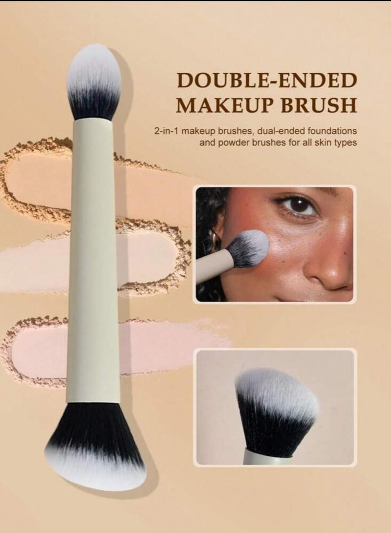 فرشاة مكياج مزدوجة لتطبيق خالي من الخطوط - Image 1