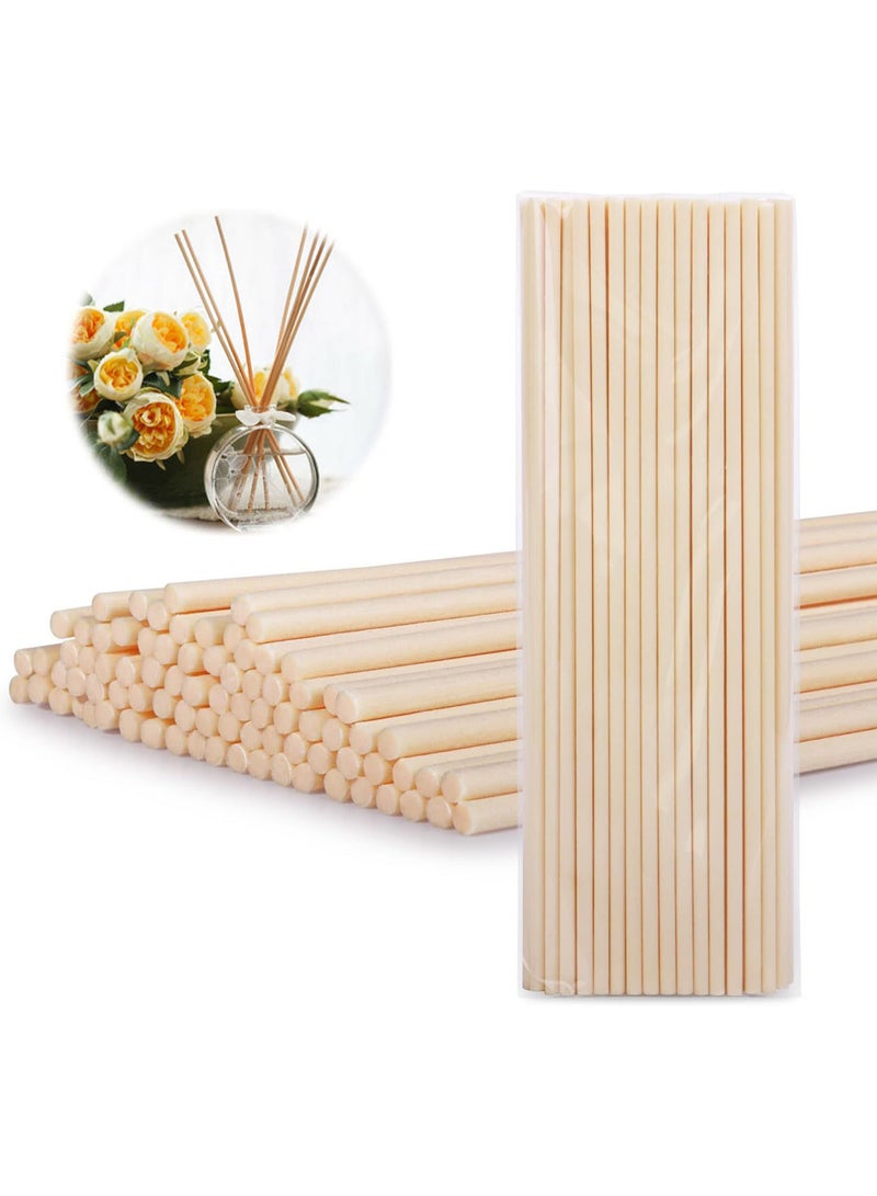 Reed Diffuser Sticks, 100Pcs 20cmx3mm Natural Rattan Essential Oil Aroma Diffuser Sticks, Fibre Reed Replacement Refill Sticks, Aromatherapy Diffusers for SPA Bed Room Home and Office (Primary)  - Image 1