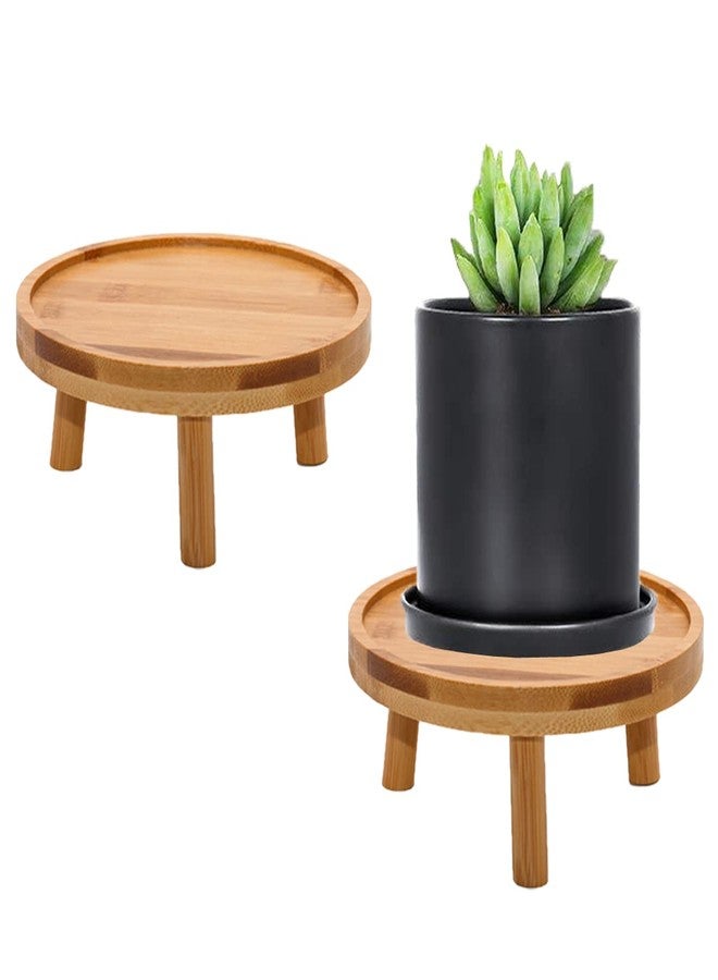 ARTORA Mid Century Modern Plant Stand, Wood Indoor Plant Holder Succulents Plant Pot Raiser Decorative Corner Planter Stand for Small to Medium Plants (Natural 2PCS) - Image 1