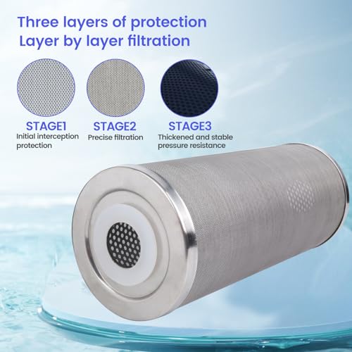 Amwater Stainless Steel Cleanable Wire Mesh Filter Cartridge 10”Length,4.5"OD(200 Micron) - Image 4
