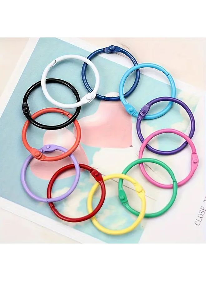 20 Pcs Colorful Metal Binder Rings Assorted Bright Colors Durable Iron Opening Rings With Glossy Smooth Finish For Photo Albums Stationery Keys And Office Organization - Image 1