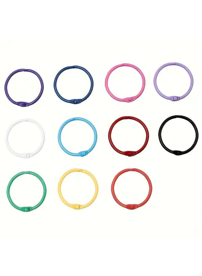 20 Pcs Colorful Metal Binder Rings Assorted Bright Colors Durable Iron Opening Rings With Glossy Smooth Finish For Photo Albums Stationery Keys And Office Organization - Image 3