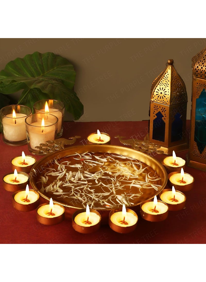 True Decor - True Decor Handcrafted Peacock Urli Bowl for Diwali Decorative Bowl for Floating Flowers and Tea Light Candles, Traditional Urli Bowl, Diwali Urli, Gift for Diwali (10 Inches) - Image 1