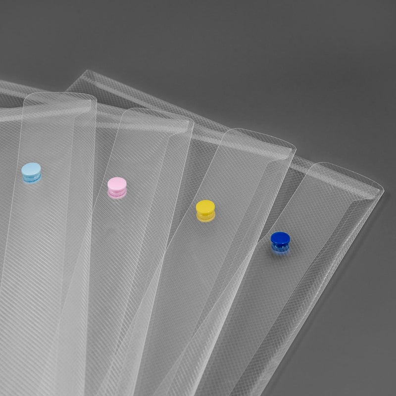 COMMA Jellybean Folder | A4 Size Transparent Plastic File Folder | PP Document Holder with Snap Button (Pack of 5) - Assorted - Image 2