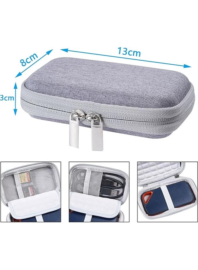 erorex Hard Drive Bags - Hard Disk Storage Case, Shockproof Protection, Compact And Portable, Suitable For External Hard Drive, Charging Cable, Sd Card, Charger（Grey）  - Image 5