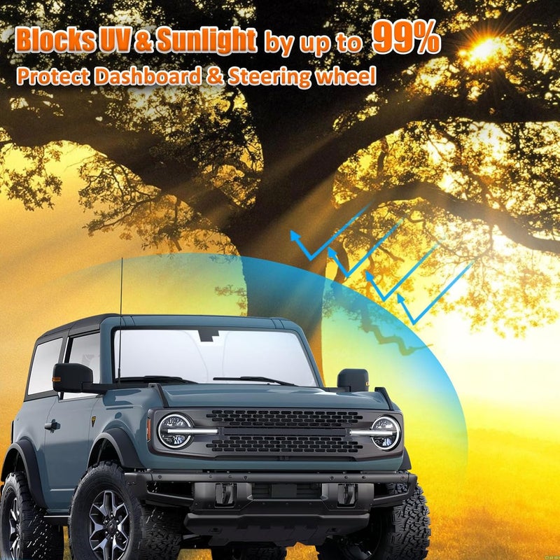 TOPINSTALL Foldable Windshield Sun Shade Compatible with 2021-2024 Car Interior Accessories Long term storage compatible - Image 4