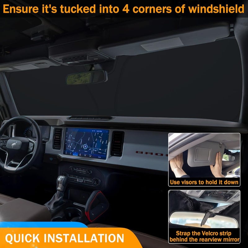 TOPINSTALL Foldable Windshield Sun Shade Compatible with 2021-2024 Car Interior Accessories Long term storage compatible - Image 2