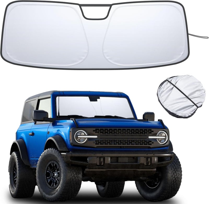 TOPINSTALL Foldable Windshield Sun Shade Compatible with 2021-2024 Car Interior Accessories Long term storage compatible - Image 1