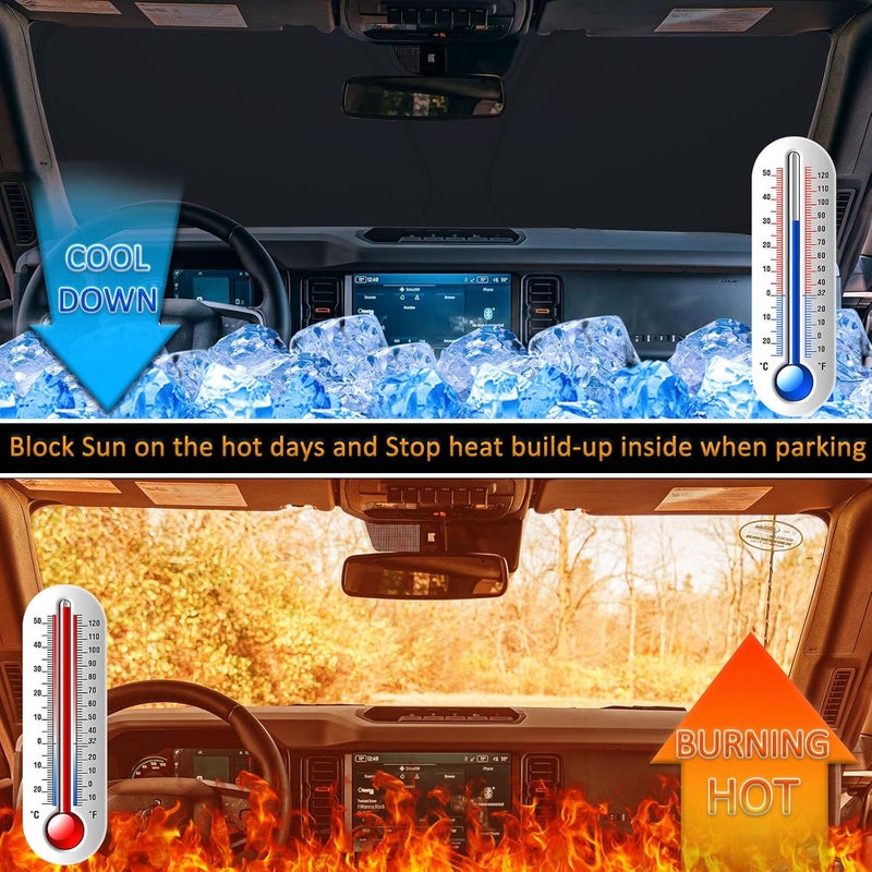 TOPINSTALL Foldable Windshield Sun Shade Compatible with 2021-2024 Car Interior Accessories Long term storage compatible - Image 3