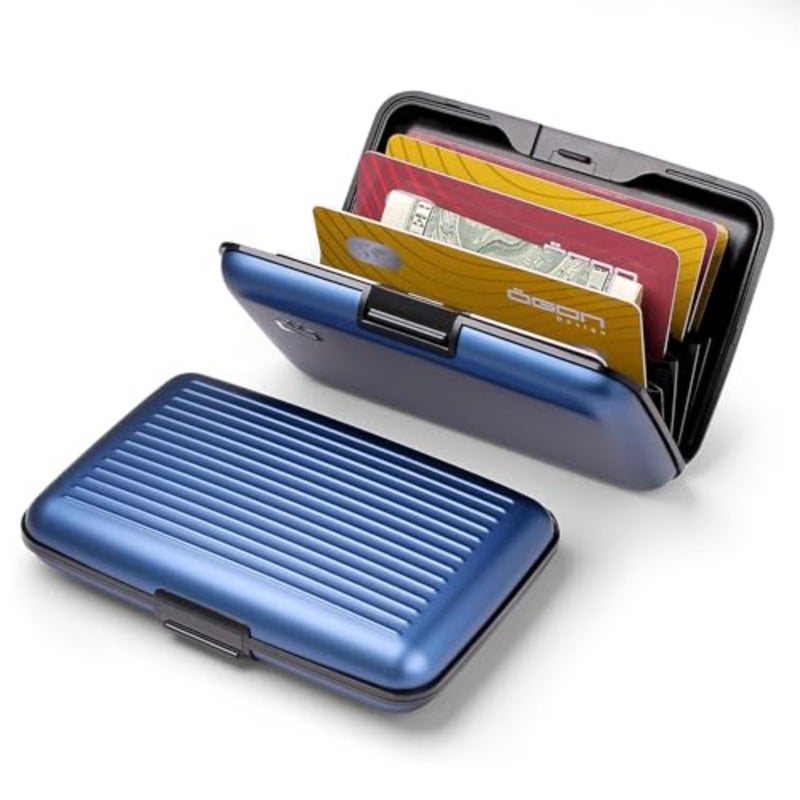 محفظة حامل بطاقات من الألومنيوم، حماية RFID. الموديل: محفظة STOCKHOLM ORIGINAL المصنوعة من الألومنيوم منذ عام 2004. الوصول الفوري للبطاقة مع فتح بيد واحدة. يحمل ما يصل إلى 10 بطاقات فواتير - Image 2