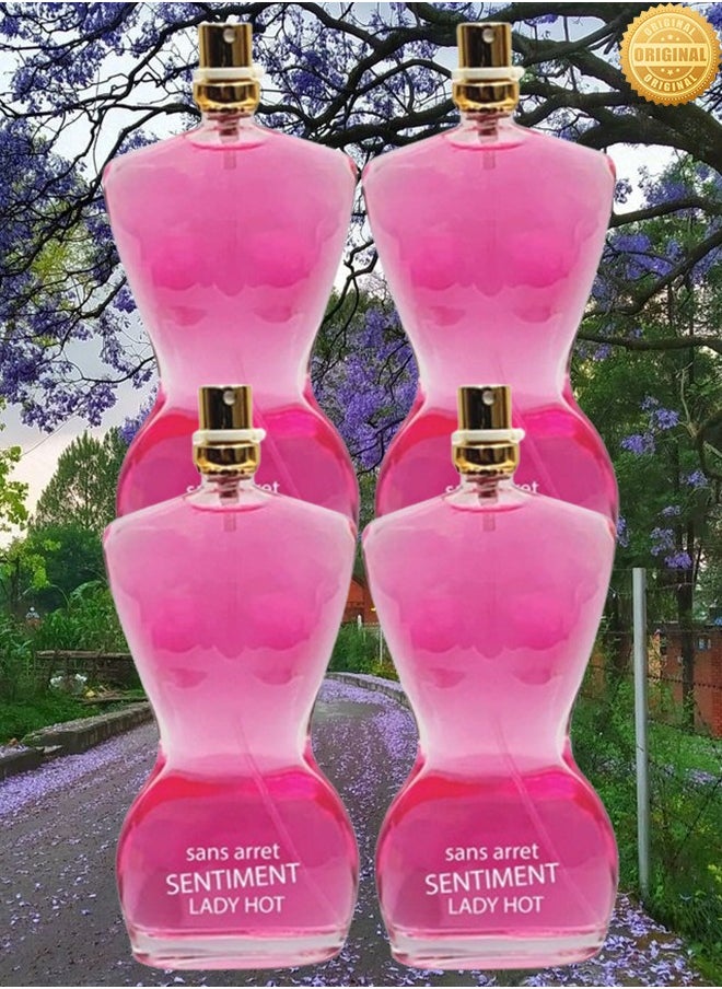 LADY BELLA 4 Pieces Sans Arret Sentiment Lady Hot Perfume EDP 100ml  - Image 1