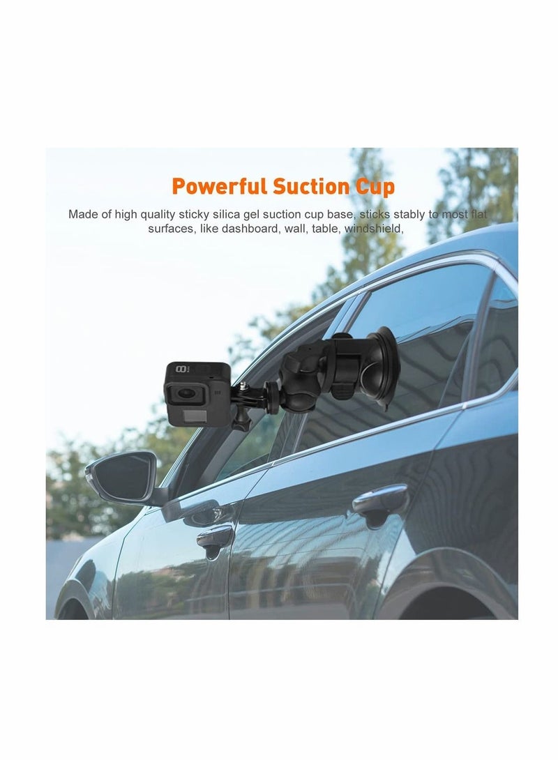 كابتن تيك Camera Car Windshield Suction Cup Mount Compatible with for GoPro Hero 10 9 8 7 6 5 Black 4 Session Insta360 for AKASO Campark DJI OSMO Action YI Action Camera Car Dash Cameras - Image 4