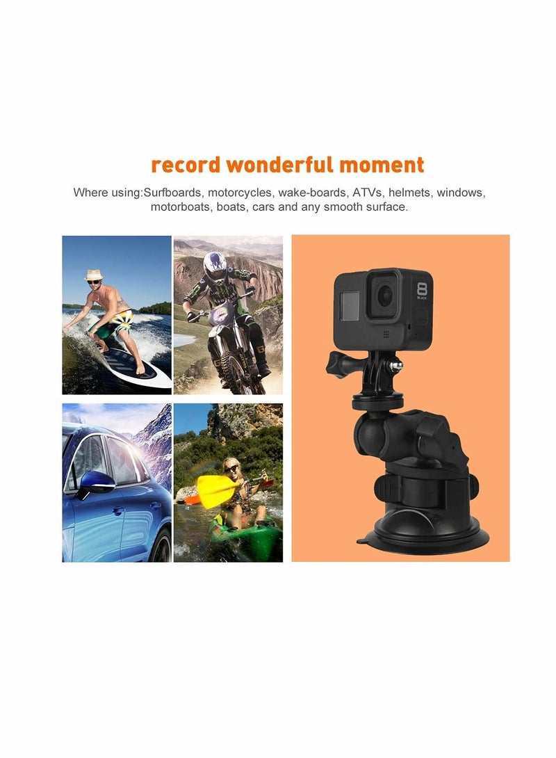 كابتن تيك Camera Car Windshield Suction Cup Mount Compatible with for GoPro Hero 10 9 8 7 6 5 Black 4 Session Insta360 for AKASO Campark DJI OSMO Action YI Action Camera Car Dash Cameras - Image 3