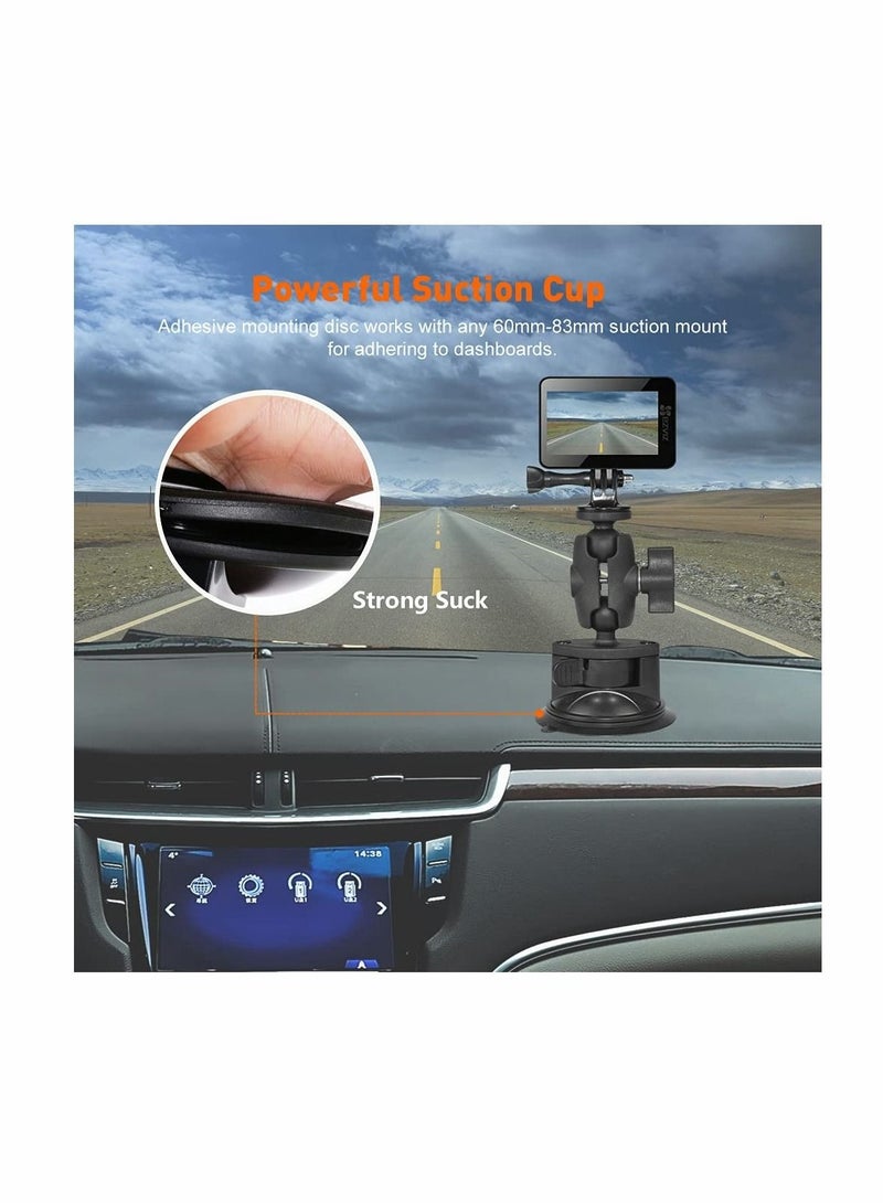كابتن تيك Camera Car Windshield Suction Cup Mount Compatible with for GoPro Hero 10 9 8 7 6 5 Black 4 Session Insta360 for AKASO Campark DJI OSMO Action YI Action Camera Car Dash Cameras - Image 5