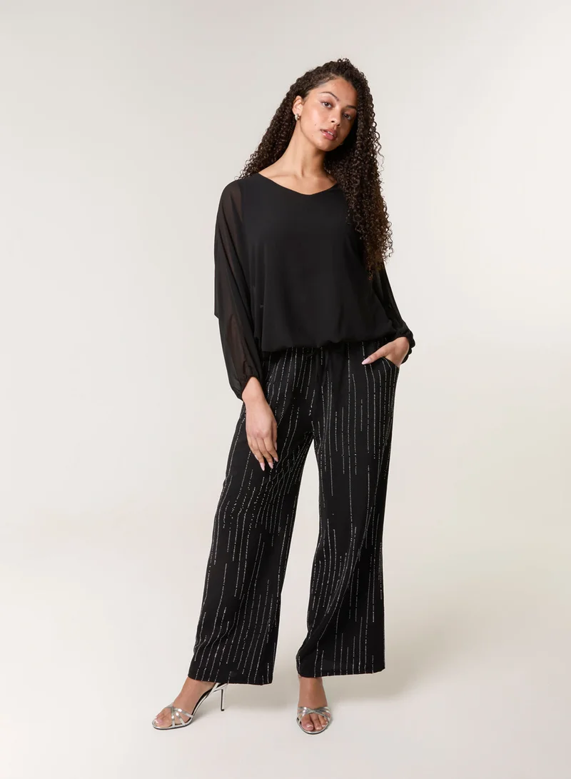 بلو فانيلا Sparkle Wide Leg Trousers