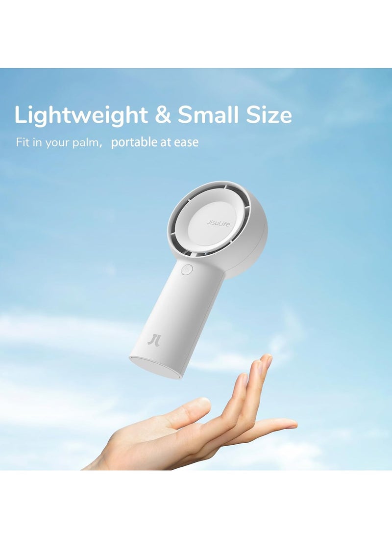JISULIFE JISULIFE Handheld Turbo Fan,16H Max Cooling Time Portable Fan, 4000mAh USB Rechargeable Personal Fan, Battery Operated Small Pocket Fan with 5 Speeds for Travel,Outdoor,Home,Office  - Image 3