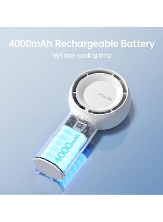 JISULIFE Handheld Turbo Fan,16H Max Cooling Time Portable Fan, 4000mAh USB Rechargeable Mini Fan, Battery Operated Small Pocket Fan with 5 Speeds for Travel,Outdoor,Home,Office - view 5