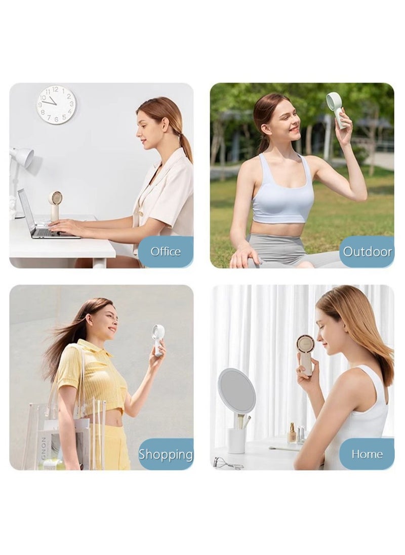 JISULIFE - JISULIFE Handheld Turbo Fan,16H Max Cooling Time Portable Fan, 4000mAh USB Rechargeable Personal Fan, Battery Operated Small Pocket Fan with 5 Speeds for Travel,Outdoor,Home,Office - Image 1