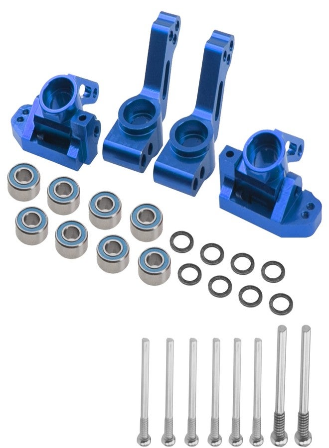 Vgoohobby Metal Rear Stub Axle Carriers, C-Hubs Caster Blocks, Steering Blocks Compatible with 1/10 Traxxas Slash 2WD Stampede 2WD Rustler 2WD Nitro Slash RC Car Upgrade Part #3752 3736 3632 (Blue) - Image 2