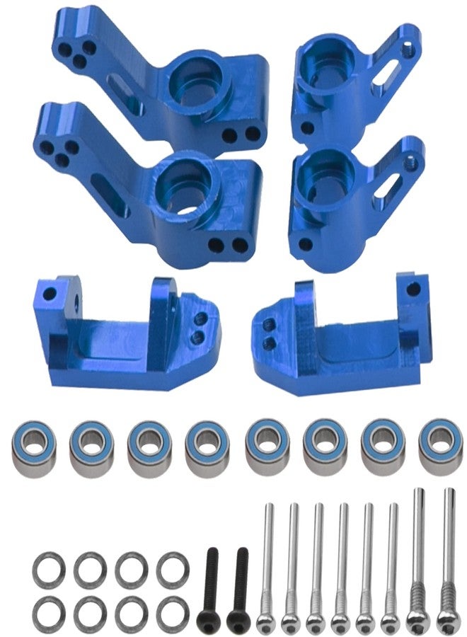 Vgoohobby Metal Rear Stub Axle Carriers, C-Hubs Caster Blocks, Steering Blocks Compatible with 1/10 Traxxas Slash 2WD Stampede 2WD Rustler 2WD Nitro Slash RC Car Upgrade Part #3752 3736 3632 (Blue) - Image 1