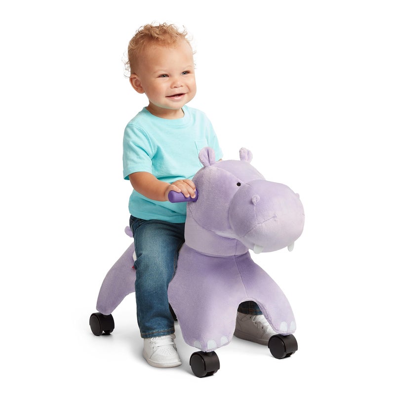 Radio Flyer Holly The Rolling Hippo Ride On Ages 13 EZGlide 360degree Wheels Easy Grip Handles Soft Plush Face Ideal for Active and Imaginative Play Toddler Ride On Toys - Image 2