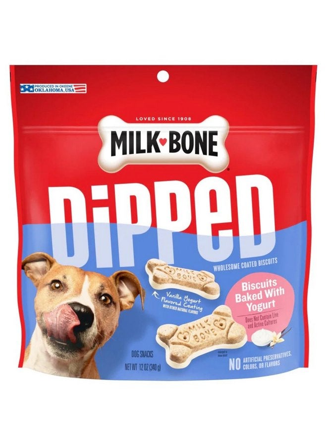 ميلك-بون مكافآت الكلاب المغموسة في الزبادي من Milk-Bone 79100221608، 12 أونصة - Image 1