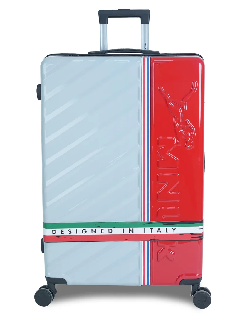 MNUK SWAGGER 28inch Luggage| Polycarbonate and ABS Hardside Trolley| Double 360Â° 4 Wheeler| White Red