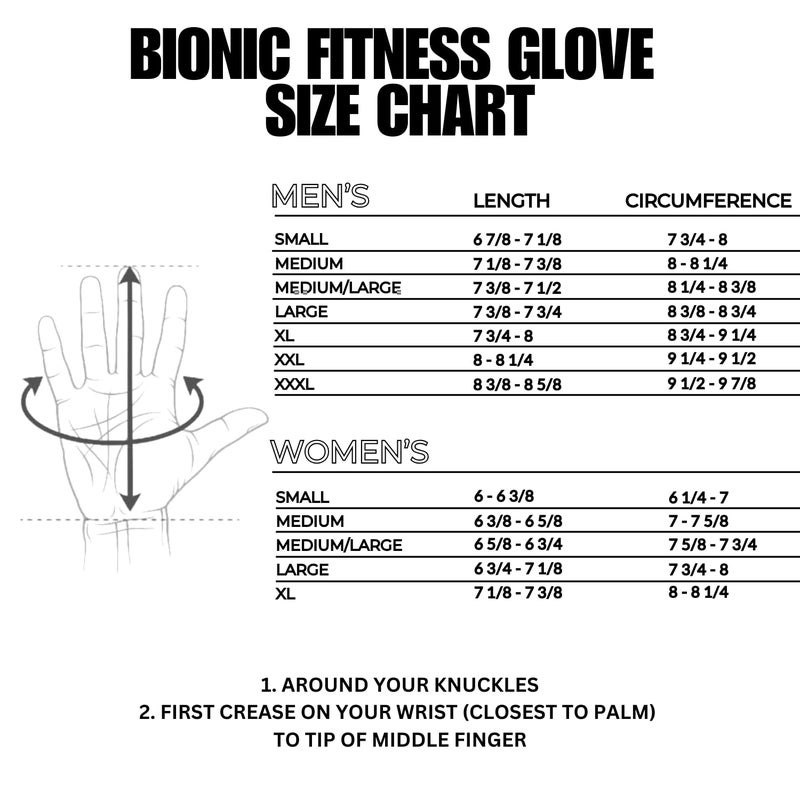 Bionic Men's Beastmode Full Finger Fitness Gloves (3X-Large) - Image 5
