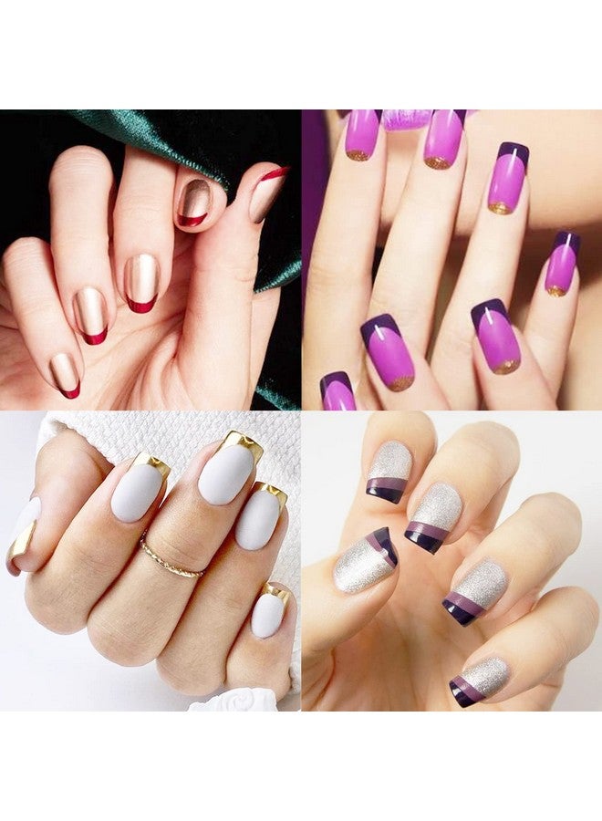 winthrop 1860 Pcs French Tip Nail Guides Selfadhesive French Vshaped Moon Shaped Manicure Strip Stickers For Edge Auxiliary Black Diy Decoration Stencil Tools(5 Designs 36 Sheets) - Image 4