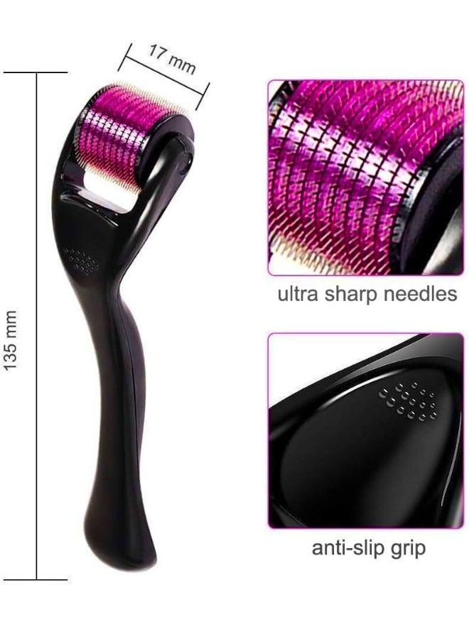 Chase Up Derma Roller 0.5mm 540 Titanium Needles Microneedling for Hair Growth, Skin Care, Skin Rejuvenation, Scalp Roller Pain-Free Treatment for Facial Wrinkles Hair Loss Stretch Marks - Image 2