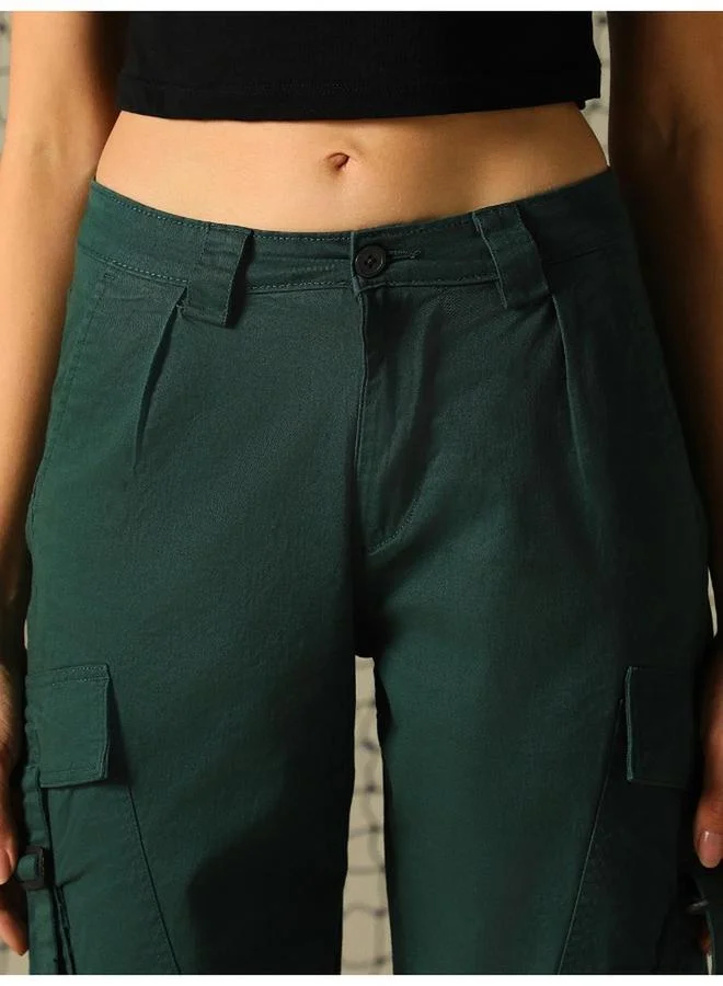 Hubberholme  Solid Mid Rise Pants With Belt Loops for Women | Best Price UAE