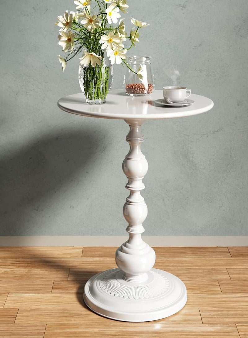 DubaiGallery Sofa Side Table Sofa Side Table Iron Vintage Bedside Antique Small Round Table Balcony Small Coffee Table Design Living Room End Table for Couch - Image 1