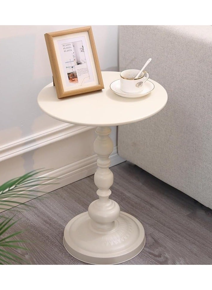 DubaiGallery Sofa Side Table Sofa Side Table Iron Vintage Bedside Antique Small Round Table Balcony Small Coffee Table Design Living Room End Table for Couch - Image 2
