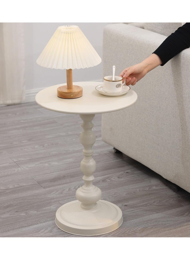 DubaiGallery Sofa Side Table Sofa Side Table Iron Vintage Bedside Antique Small Round Table Balcony Small Coffee Table Design Living Room End Table for Couch - Image 4