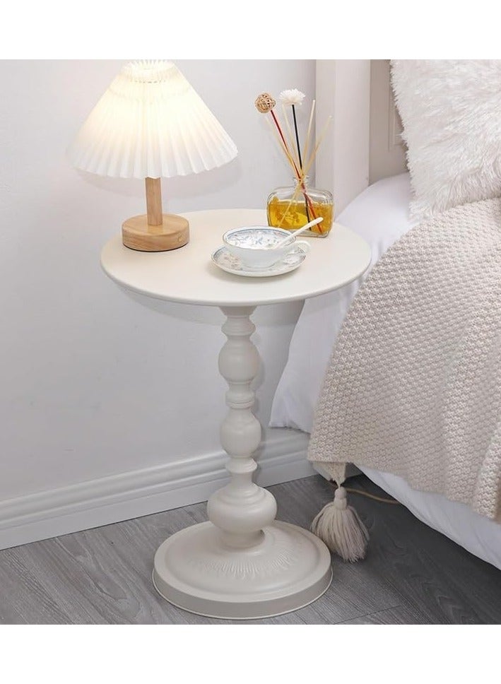 DubaiGallery Sofa Side Table Sofa Side Table Iron Vintage Bedside Antique Small Round Table Balcony Small Coffee Table Design Living Room End Table for Couch - Image 3