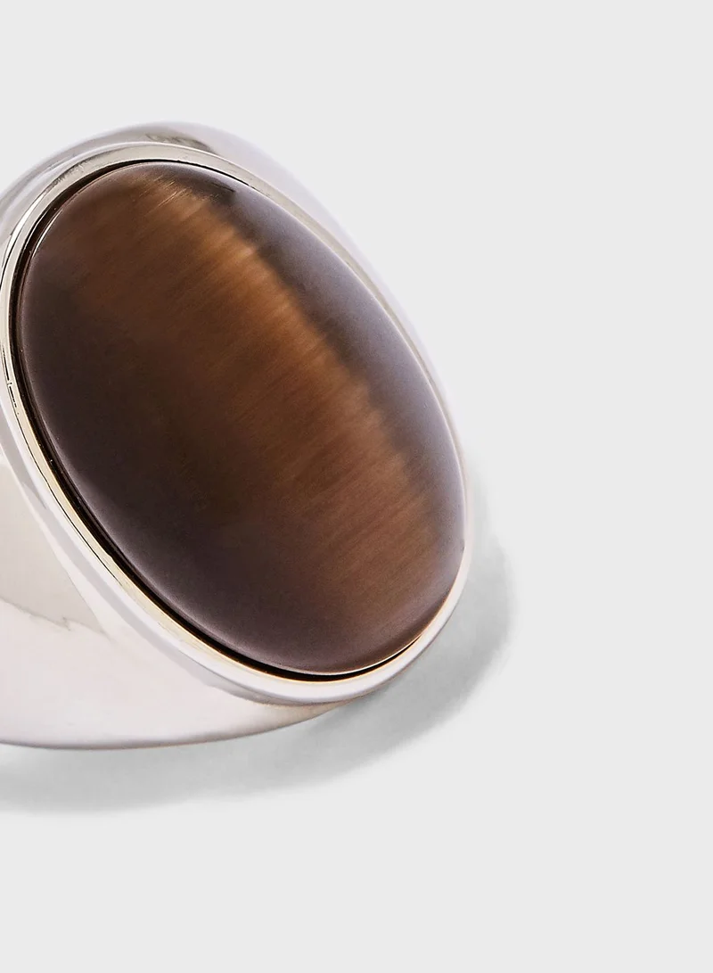 Seventy Five Tiger Eye Stone Ring