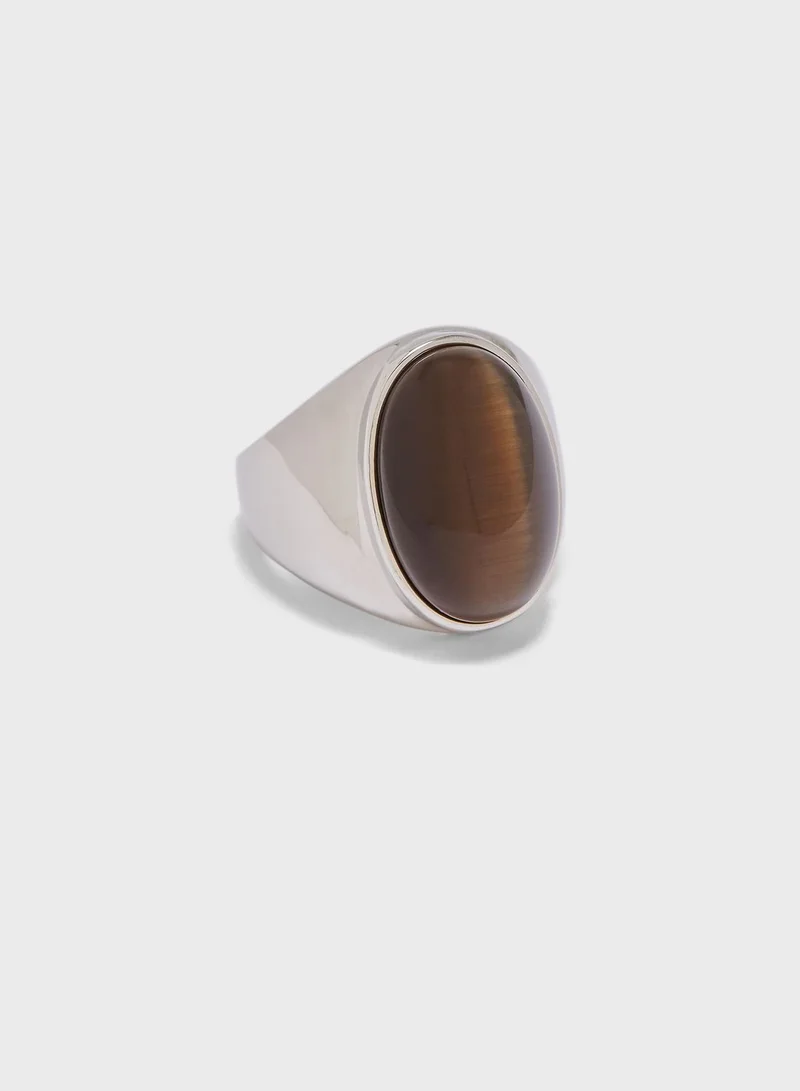 Seventy Five Tiger Eye Stone Ring